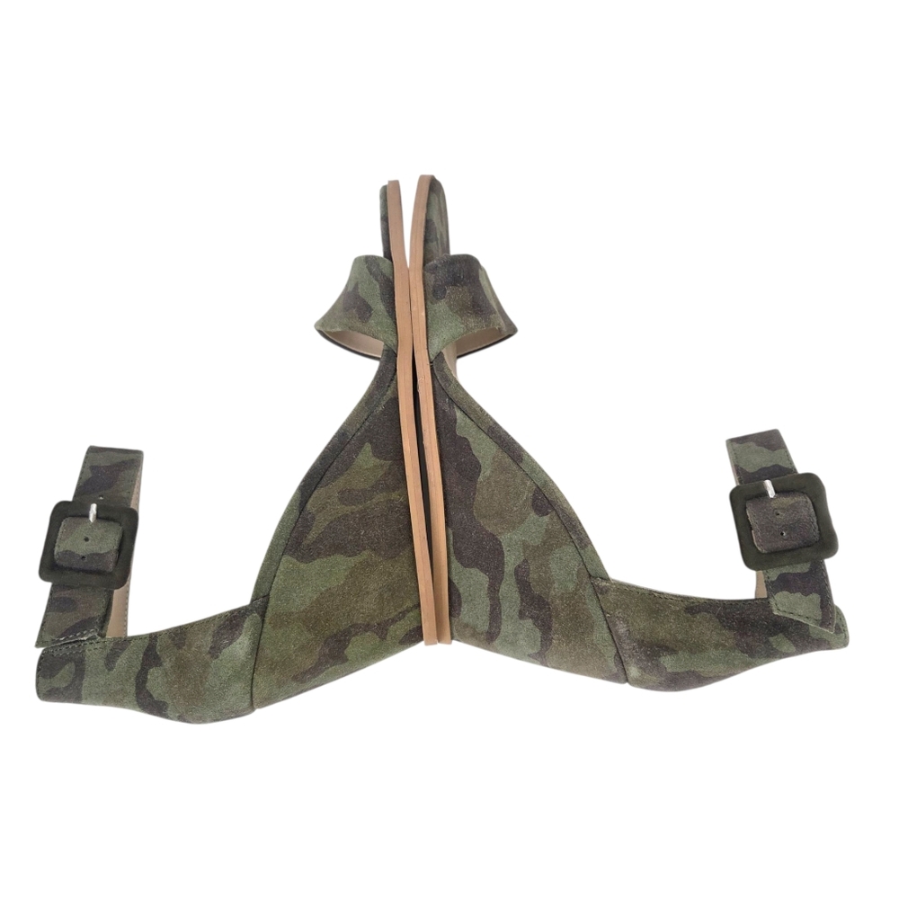 Seychelles Cloud Nine Camo Wedge Heels Sandals NEW Leather Womens 9.5 Green - Picture 8 of 12